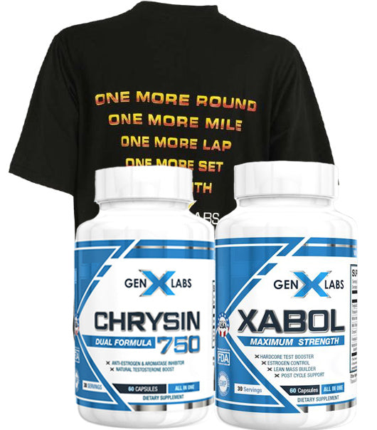 GenXLabs The Best PCT Stack X-ABOL with Chrysin 750 with FREE T-Shirt|Test Booster|Bodyandfitness.com