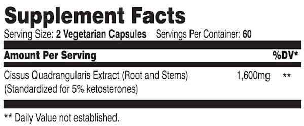 SNS Serious Nutrition Solutions Cissus XT Capsules facts