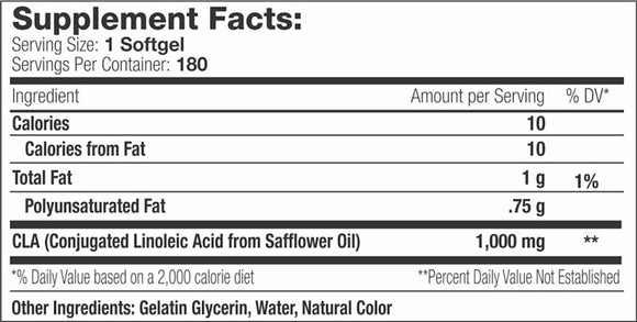 Serious Nutrition Solutions SNS CLA Xtreme 180 Softgels|CLA|Bodyandfitness.com