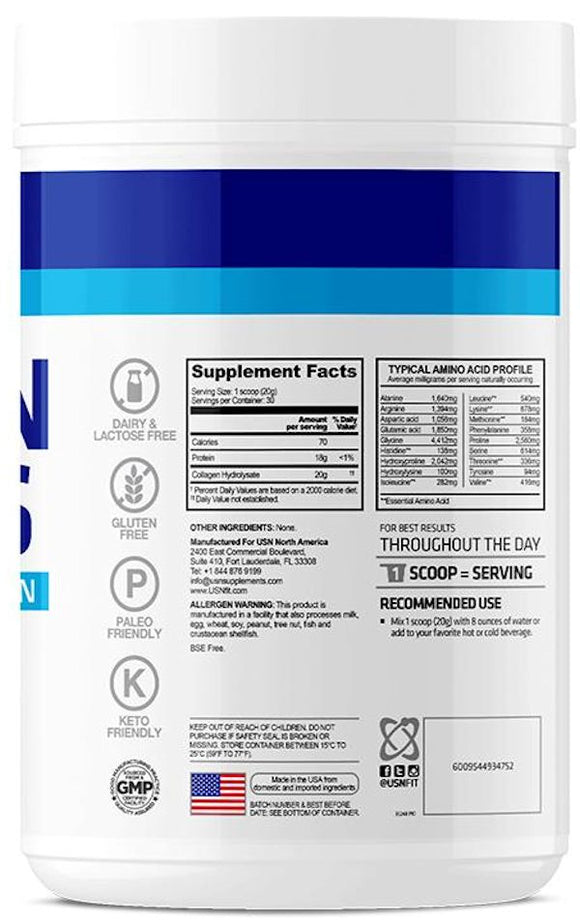 USN Collagen Peptides 30 servings||Bodyandfitness.com