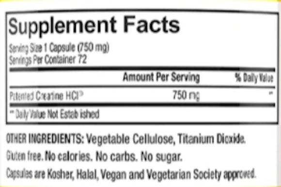 Con-Cret Creatine HCI 72 Capsules|Creatine|Bodyandfitness.com