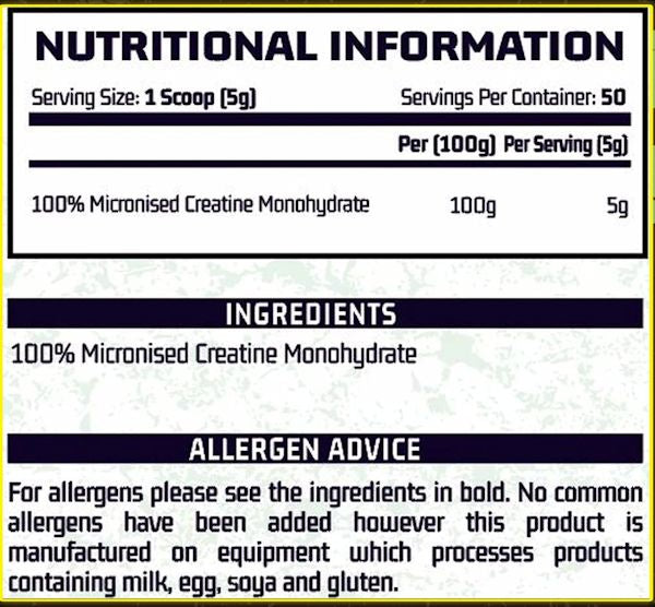 Chemical Warfare Micronized Creatine Monohydrate fact