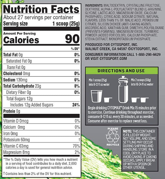 CytoSport Cytomax 1.5 lbs 27 servings||Bodyandfitness.com