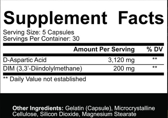 5% Core D-Aspartic Acid w/ DIM 150 Capsules|D-Aspartic Acid|Bodyandfitness.com