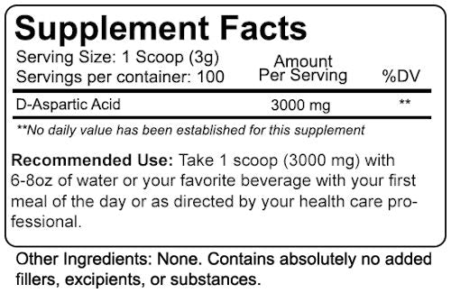 Nutrakey DAA D-Aspartic Acid 00 gms fact