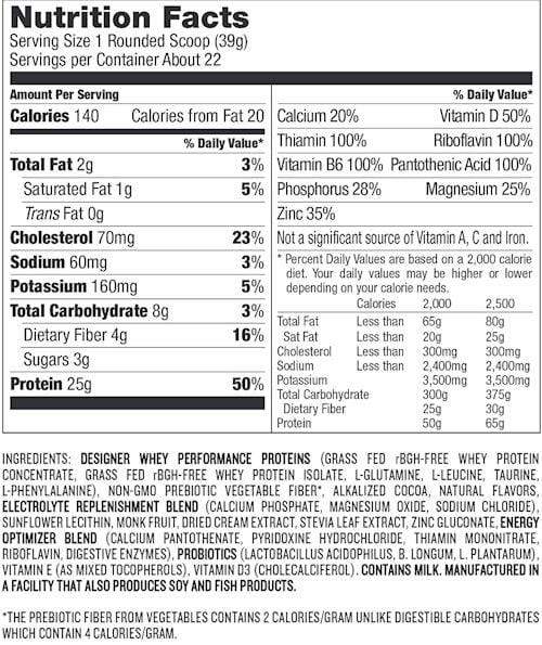 Designed Protein Grass Fed Whey 22 servings|Protein|Bodyandfitness.com