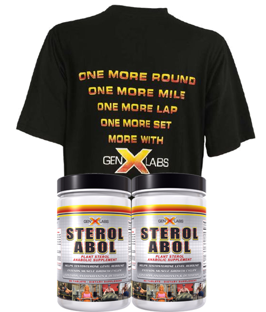 GenXLabs SterolABOL double pak With Free T-Shirt|Test Booster|Bodyandfitness.com