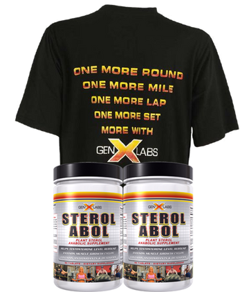 GenXLabs SterolABOL double pak With Free T-Shirt|Test Booster|Bodyandfitness.com