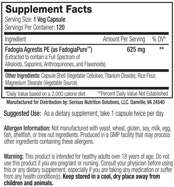 Serious Nutrition Solution Fadogia XT test fact