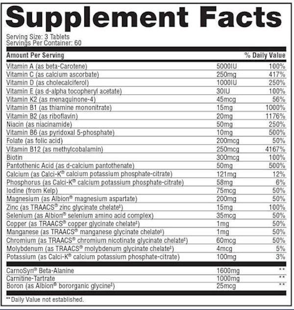 Gaspari Nutrition Anavite is a multivitamin athletes and fitness fact