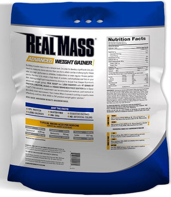 Gaspari Nutrition Real Mass 12lbs|Protein|Bodyandfitness.com
