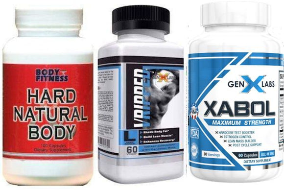 GenXLabs V-Ripped, X-ABOL with FREE Hard Natural Body|Test Booster|Bodyandfitness.com