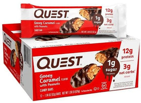 Quest Gooey Caramel with Peanuts Candy Bars 12/Box|Protein Bars, Cookie and Food|Bodyandfitness.com