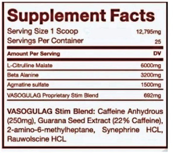 Just Vibes Nutrition The Gulag Pre-Workout|Pre Workout|Bodyandfitness.com