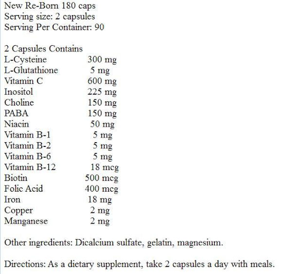 New Re-Born Hair Vitamins Health & Beauty 180 Capsules|Hair Vitamins|Bodyandfitness.com