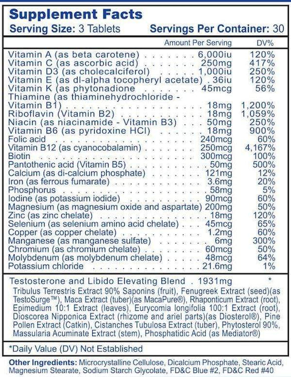 Testovit Hi-Tech, Testovite, Multi-Vitamin, Test Booster, 90 Tabs ...