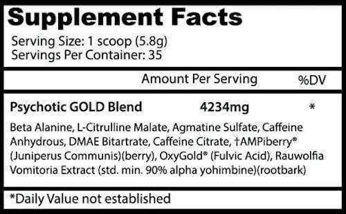 Insane Labz Psychotic Gold Pre Workout|Pre-Workout|Bodyandfitness.com