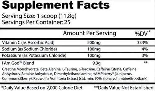 Insane Labz I Am God 25 servings|Test booster|Bodyandfitness.com