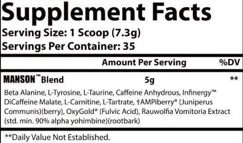 Insane Labz Manson 35 servings|Pre-workout|Bodyandfitness.com