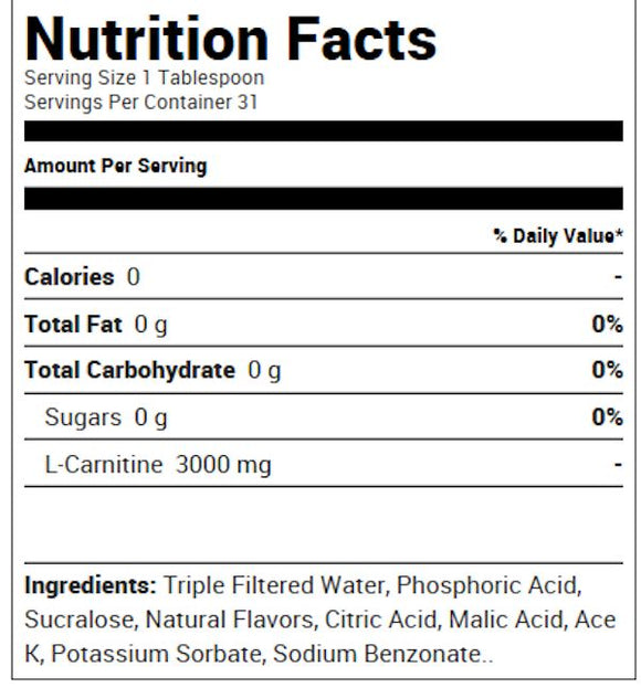 Ryse Supplements Liquid L-Carnitine 3000 31 servings|Carnitine|Bodyandfitness.com