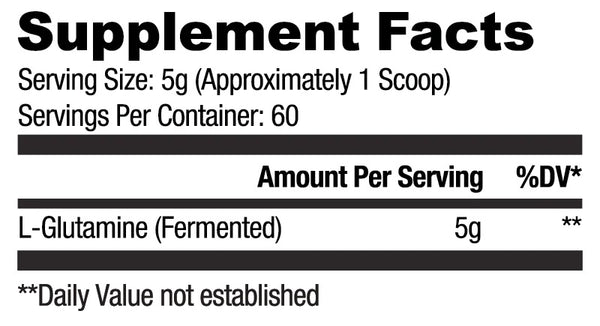 Ryse Supplements Fermented L-Glutamine recovery fact