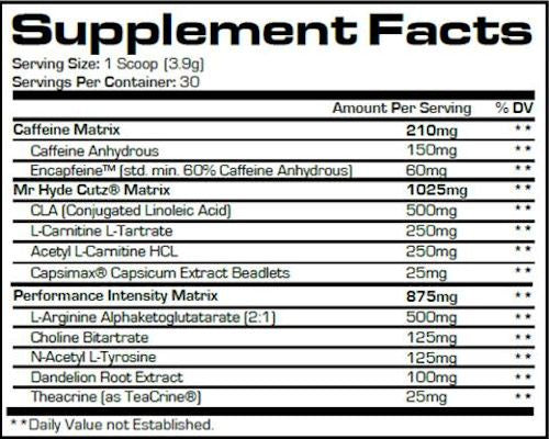 Prosupps Mr. Hyde Cutz Fat Burner Pre Workout|Fat Burner|Bodyandfitness.com