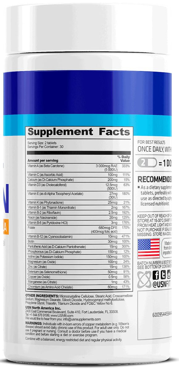 USN Vibrance Multi-Vitamin 60 tabs||Bodyandfitness.com