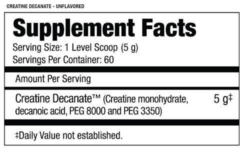 MuscleMeds Creatine Decanate 60 serving fact