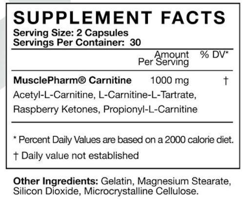MusclePharm Carnitine 60 caps||Bodyandfitness.com