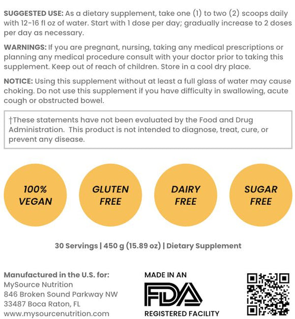 MySource Nutrition Co. MySource Fiber G|Digestion|Bodyandfitness.com