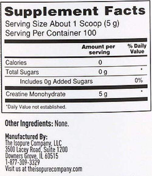 Nature's Best Isopure Creatine Monohydrate 100 servings