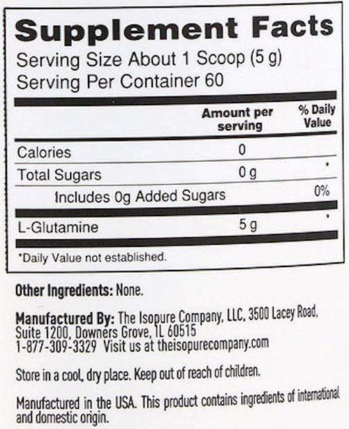 Nature's Best Isopure L-Glutamine|Glutamine|Bodyandfitness.com