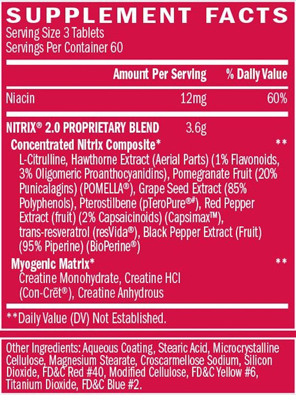 BSN Nitrix 2.0 180 tabs|Muscle Pumps|Bodyandfitness.com