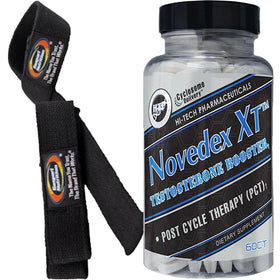 Hi-Tech Pharmaceuticals Novedex-XT with FREE Lifting Straps|Test Booster|Bodyandfitness.com