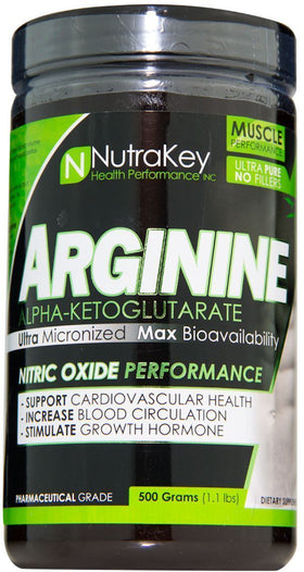 NutraKey Arginine AKG Powder 500gms|Arginine|Bodyandfitness.com