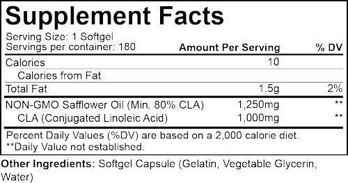 Nutrakey CLA 1250 180 Softgel|CLA|Bodyandfitness.com