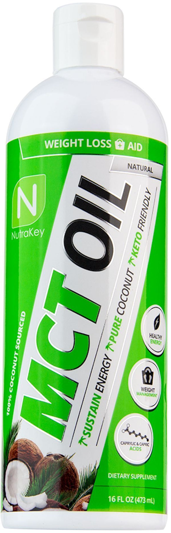 Nutrakey MCT Oil Liquid 16 oz|Fat Burner|Bodyandfitness.com