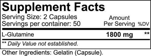 NutraKey Glutamine 100 Capsules pure fact