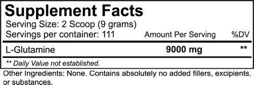 Nutrakey Glutamine 1000 gms fact