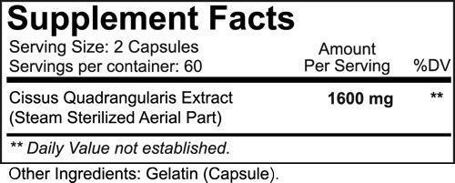 Nutrakey Cissus Quadrangularis Caps fact