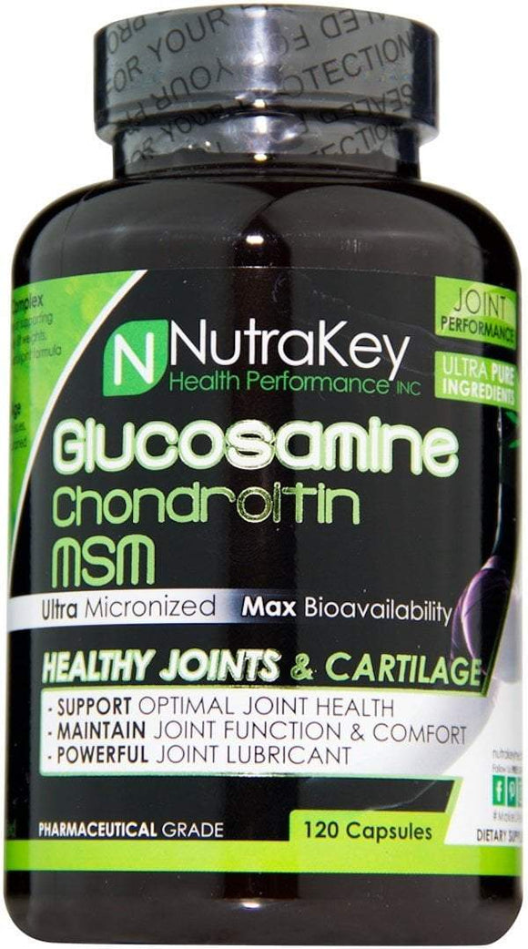 Nutrakey Glucosamine Chondroitin MSM 120 Caps|Joint Support|Bodyandfitness.com