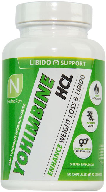 NutraKey Yohimbine HCL 90 Capsules|Test Booster|Bodyandfitness.com