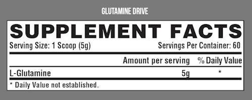 Nutrex Glutamine Drive 60 servings fact
