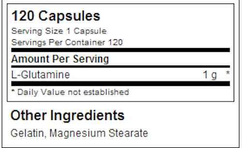 Optimum Nutrition Glutamine 1000 fact