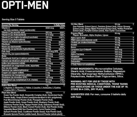 Optimum Nutrition Opti-Men 240 tabs|Multi Vitamin|Bodyandfitness.com