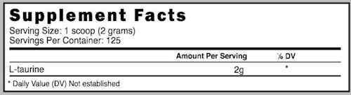 Prime Nutrition Taurine 125 servings|Amino Acids|Bodyandfitness.com