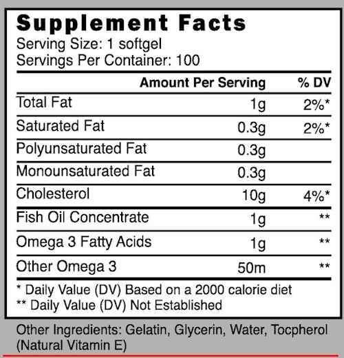 Prime Nutrition Omega 3 100 softgels