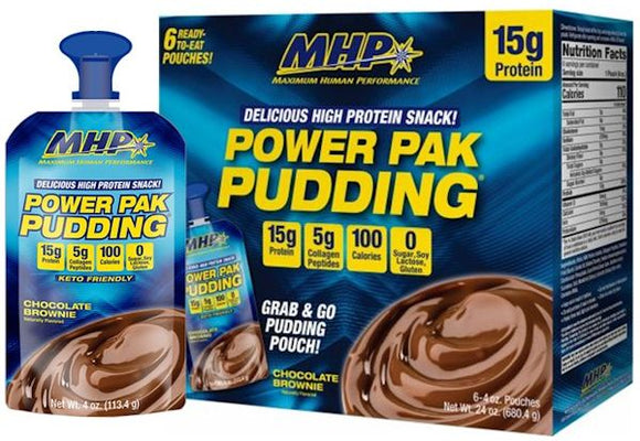 MHP Power Pouches Pudding 6 Pouches, 4 oz||Bodyandfitness.com