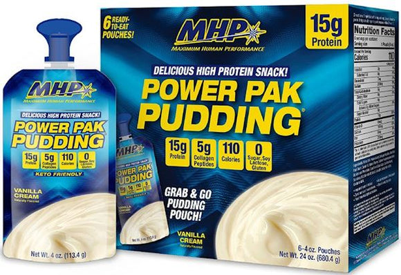 MHP Power Pouches Pudding 6 Pouches, 4 oz||Bodyandfitness.com
