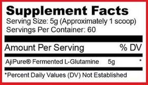 Purus Labs L-Glutamine 60 servings fact